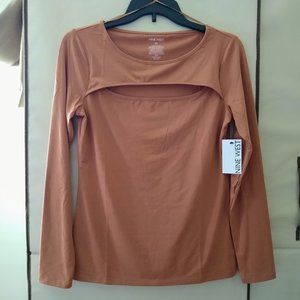 Nine West Fitted Long Sleeve Cutout Top. NWT
